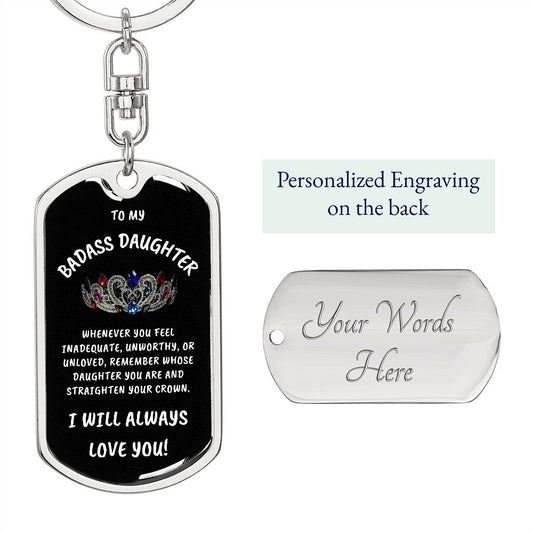 Badass Daughter - Dog Tag | Key Chain