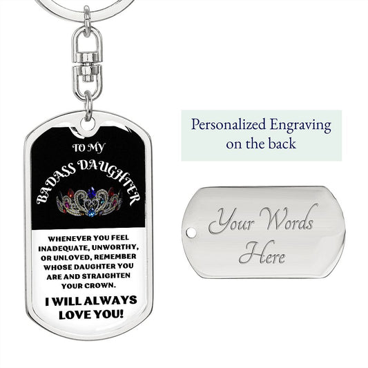 Badass Daughter - Dog Tag | Key Chain