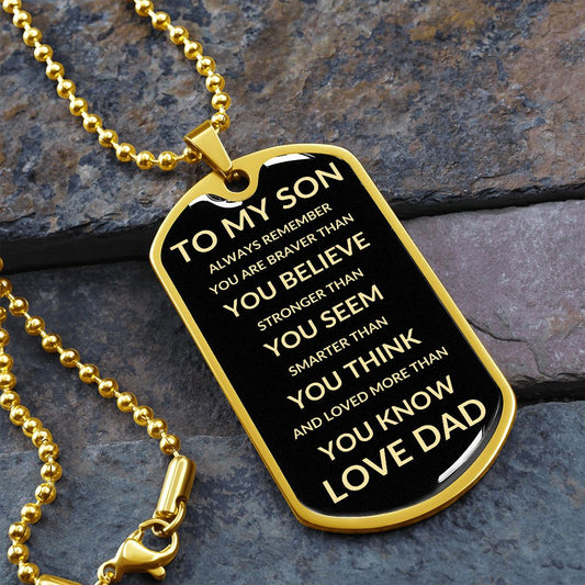 TO MY SON LOVE DAD | DOG TAG NECKLACE