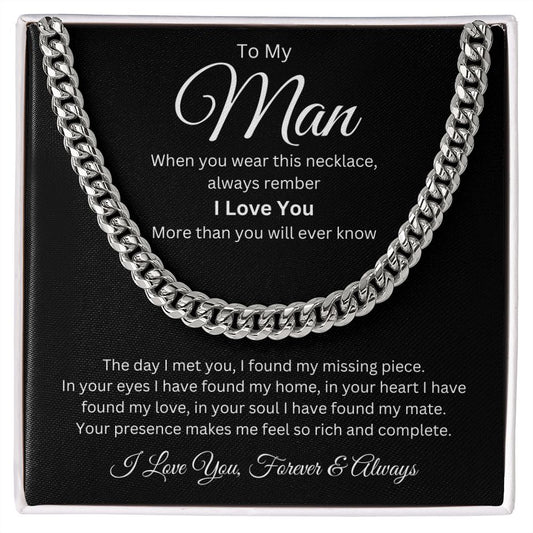 TO MY MAN | ALWAYS AND FOREVER | CUBAN LINK CHAIN