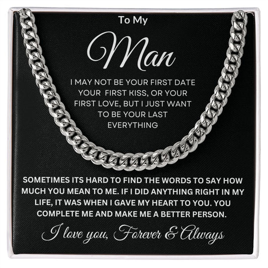 TO MY MAN | YOU COMPLETE ME | CUBAN LINK CHAIN