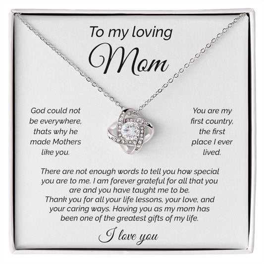 My Loving Mom - Forever Grateful | Love Knot Necklace