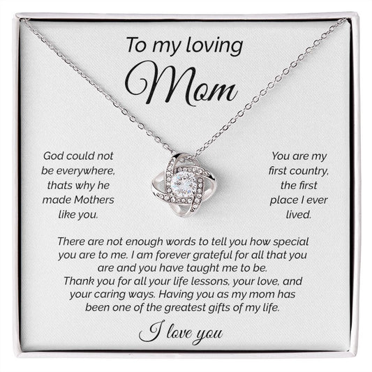 My Loving Mom - Forever Grateful | Love Knot Necklace