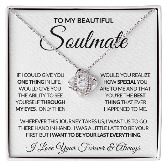 TO MY BEAUTIFUL SOULMATE | LOVE KNOT NECKLACE