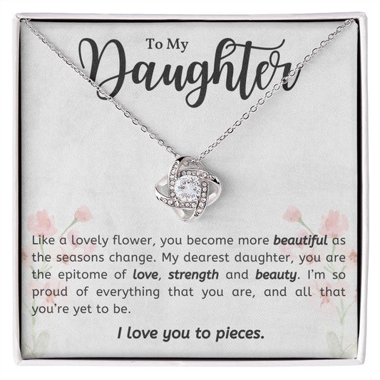 Daughter | My Lovely Flower | Love Knot Necklace