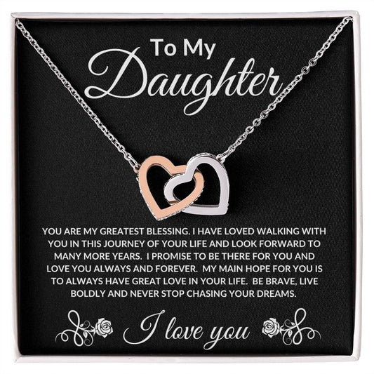 TO MY DAUGHTER | INTERLOCKING HEARTS NECKLACE