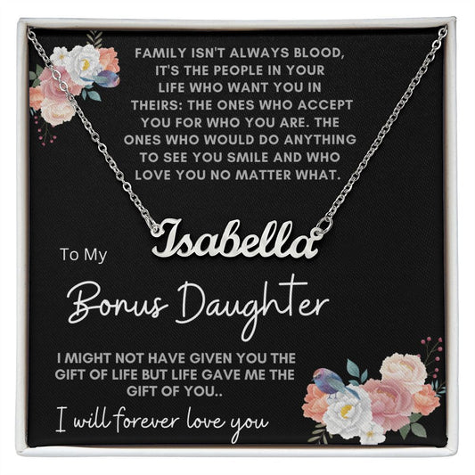 BONUS DAUGHTER | THE GIFT OF YOU | CUSTOM NAME NECKLACE