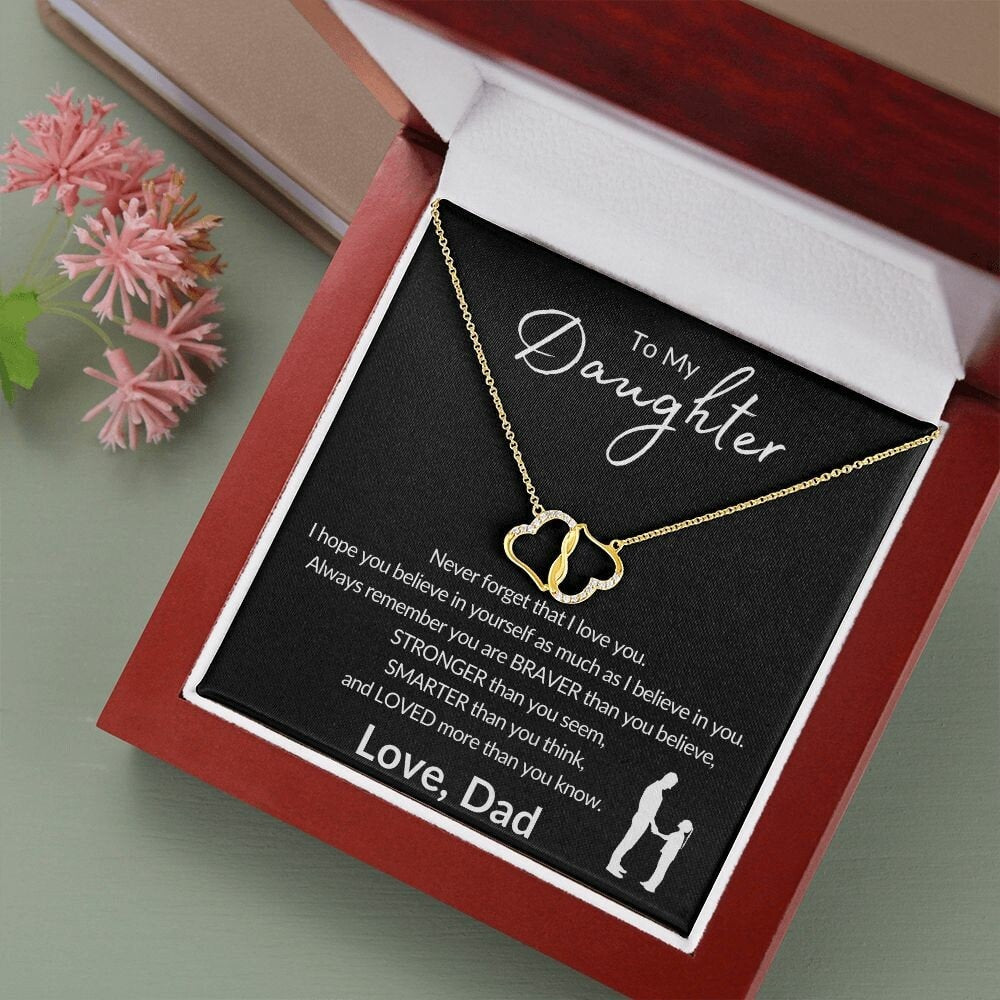 TO MY DAUGHTER | Everlasting Love | From Dad | Solid 10k Gold with Diamonds
